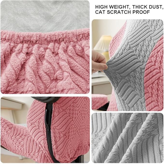Gaming Chair Cover - Stretchable Machine Washable Fabric Computer Chair Seat Slipcovers Fits Most Office/PC Chairs & Racing Style Seats (NO Chair),Pink a