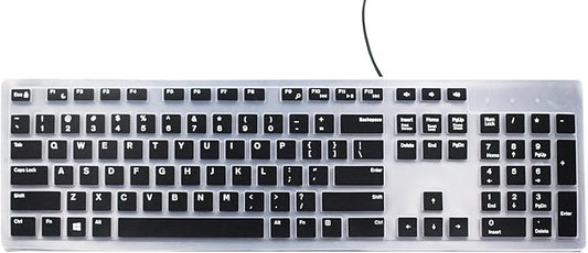 Keyboard Skin Compatible for Dell KM636 KB216 Keyboard, Dell Optiplex 5250 3050 3240 5460 7450 7050, Dell Inspiron AIO 3475 3670 3477, Dell Inspiron 27 7000 7700 7790 All-in-One Keyboard - Black