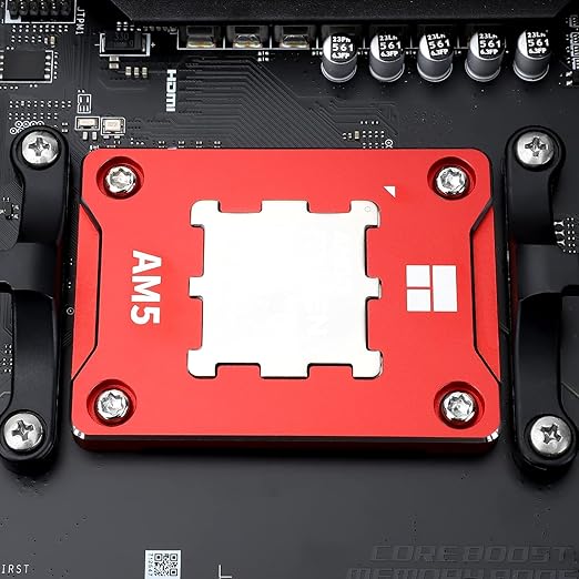 AM5 CPU Contact Frame Anti-Bending Buckle for Am5 Curved Pressure Plate CPU Stress Bending Correction Fixer.(Red)
