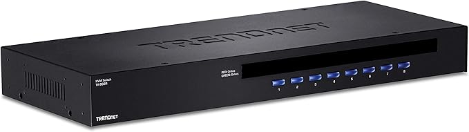 TRENDnet 8-Port USB/PS2 Rack Mount KVM Switch, TK-803R, VGA & USB Connection, Supports USB & PS/2 Connections, Device Monitoring, Auto Scan, Audible Feedback, Control up to 8 Computers/Servers