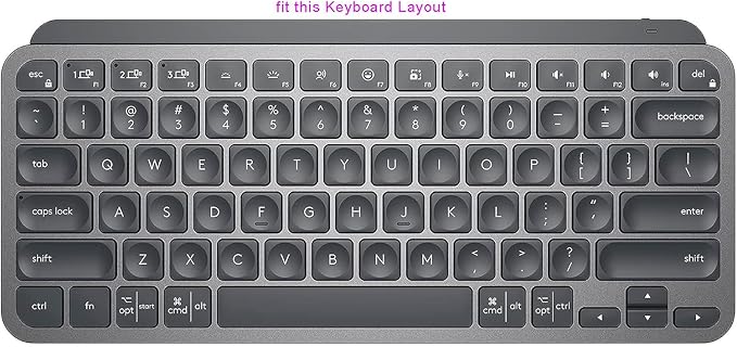 Dust-Proof Silicone Keyboard Skin Cover Compatible for Logitech MX Keys Mini & Logitech MX Keys Mini for Mac Minimalist Wireless Illuminated Keyboard (Black)