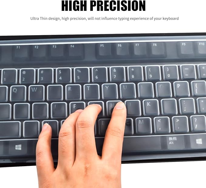 BronaGrand 2 Pack Clear Desktop Computer Keyboard Protection Skin Protector Cover for PC 104/107 Keys Standard Keyboard
