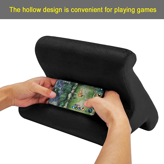SAMHOUSING Tablet Pillow Stand - 3 Viewing Angles, Compatible with Tablets, Phones & iPad Pro 9.7, 10.5, 12.9 Air Mini 4, Kindle, E-Reader & Books (Black)