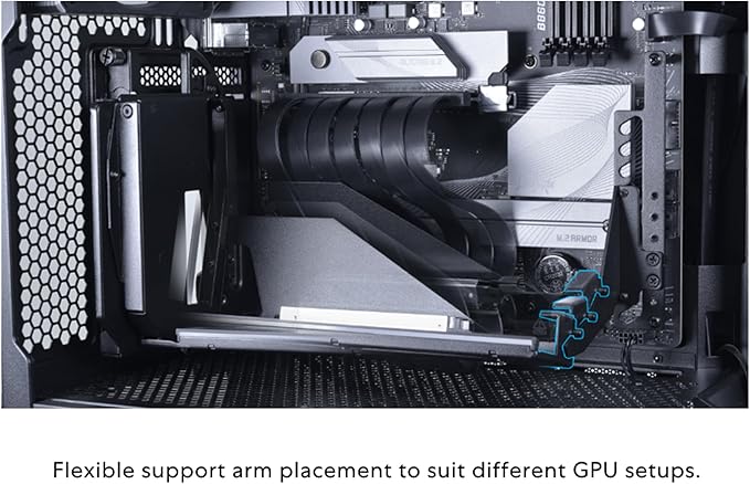 Lian Li ATX PC Case 4 Slots Vertical GPU Kit (VG4v4) - Premium Gen 5 Riser Cable PCI-E 5.0 x16-200mm, PCIe 3.0/4.0 Compatible, Adjustable Position - Fits Most PC Cases (VG4v4 Black)