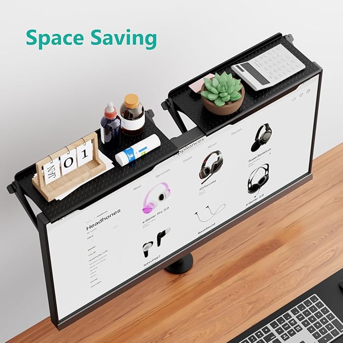 WALI Soundbar Mount, 2 Pieces No Drilling TV Top Shelf for Sound Bar, Universal Floating TV Monitor Shelf for Router, Sound Bar Mount Fits Samsung, Sony, LG, Bose, Up to 13.2Lbs, 23.6"x4.7"(TSP002-2B)