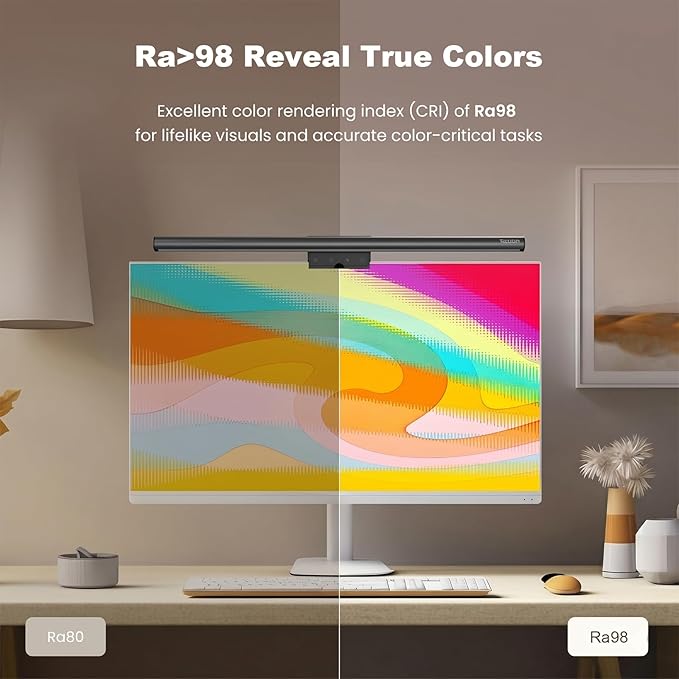 YEELIGHT Monitor Light Bar RGB, Computer Monitor Lamp, No Glare Eye-Care LED Screen Bar, Touch Control USB Reading Desk Lamp for Home Office Work, Stepless Dimming Adjustable Color Temperature