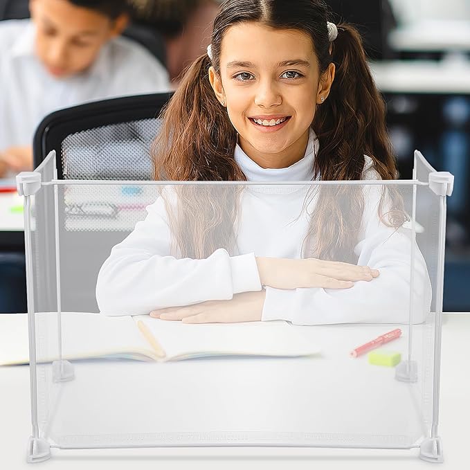 Lurrose Desk Dividers for Students: Transparent Shelf Dividers - Privacy Folders for Students - Desk Privacy Panel - Teacher Supplies for Classroom Home Office