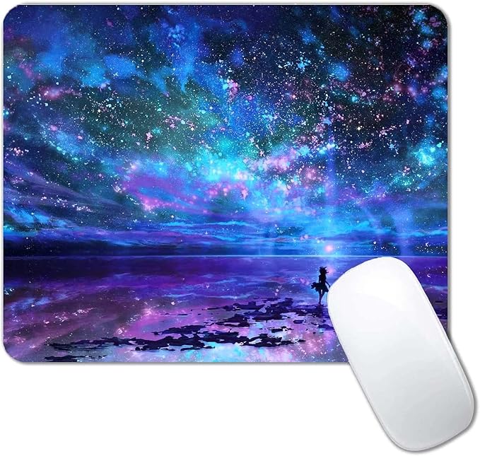 Galaxy Starry Sky Mouse Mat - Waterproof Non-Slip Laptop Mousepad, 9.5" x 7.9" x 0.12"