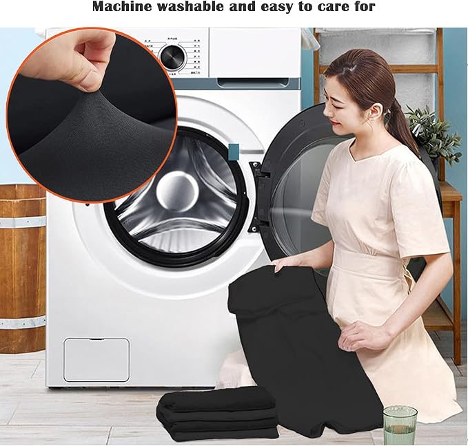 Office Chair Covers Set, Stretchable Washable Chair Cover, Universal Fit for Desk Chairs, Gaming Chairs, Home Office Fabric Protectors Slipcover (Seat Cover - Dark Grey)