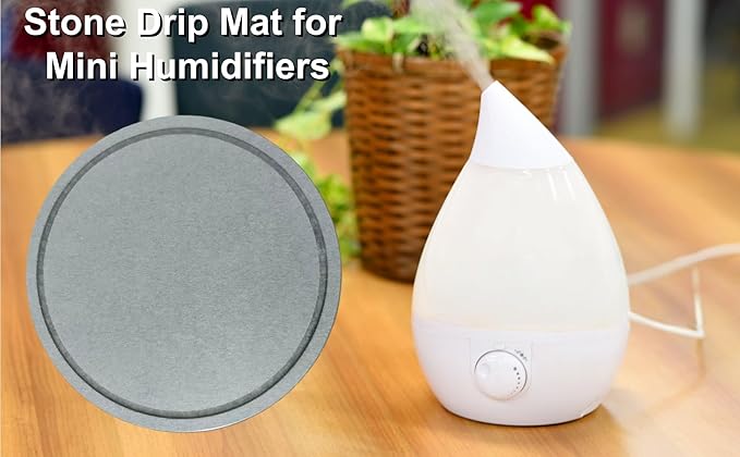 Stone Drying Mat for Mini Humidifiers, Absorbs Water Drips Round Diatomaceous Tray for Humidifier, 10 Inch Round Diatomaceous Earth Drip Tray for Small Humidifier