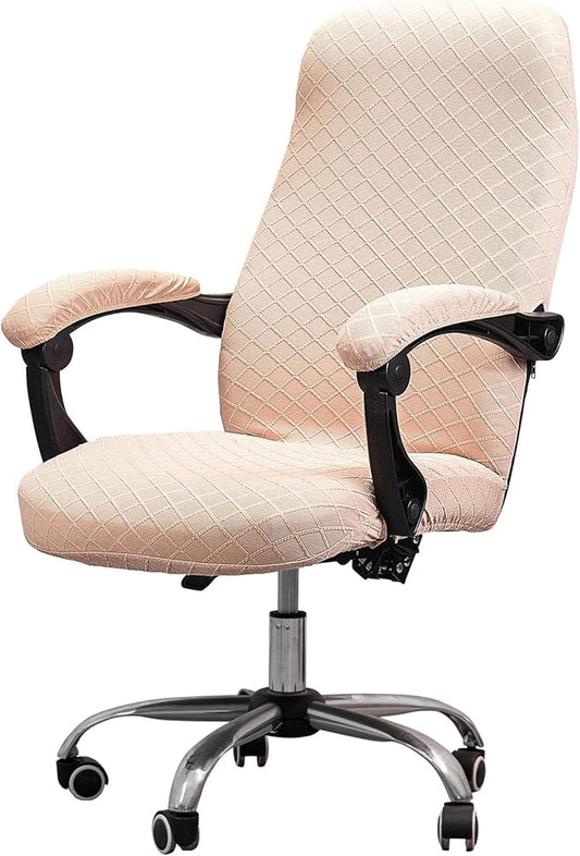 Melaluxe Office Chair Cover with Armrest Covers， Universal Stretch Desk Chair Cover, Computer Chair Slipcovers (Size: L)