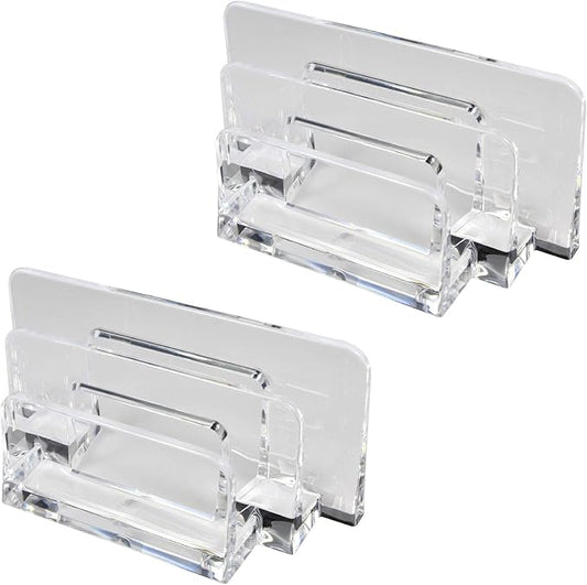 Acrylic Letter Sorter Little File Folder Sorter (2 Pack) for Paper, Letter, Envelope, Office File Organizer, Office Supplies, Desk Accessories - Clear