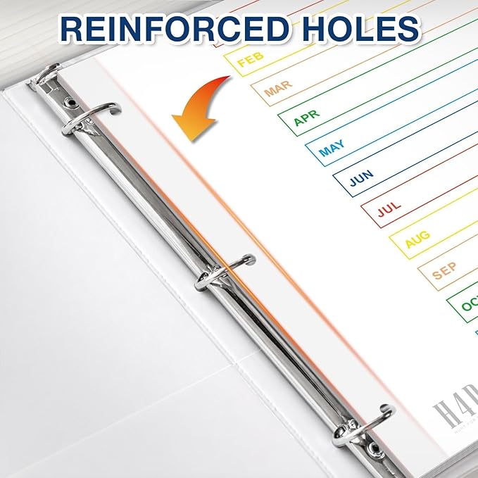H4D Monthly Binder Dividers for 3-Ring Binder, Jan-Dec 12 Tab Dividers with Customizable Table of Contents, Multicolor Tabs, Reinforced Holes, Letter Size, Bright, 2 Sets