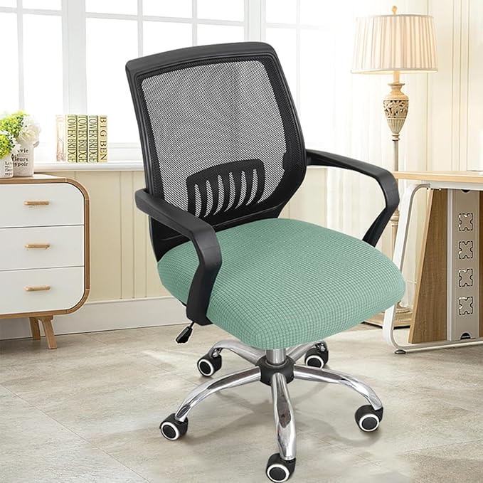 Yikko Dining Room Chair Cover, Elastic Stretch Chair Slipcovers Super Fit Anti-dust Desk Seat Cover Spandex Removable Washable Kitchen Chair Protective Cover Applicable Seat Size 15-20 Inches (Green)