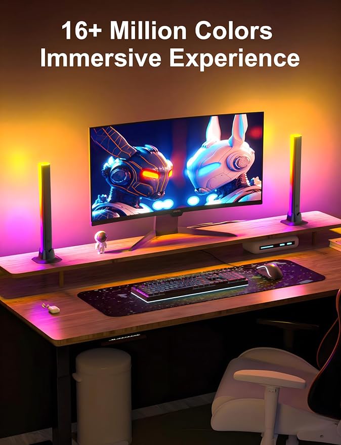 RGB Light Bar, LED Light Bar, APP Control USB Powered, Color Changing TV Backlight Music Sync Ambient Lighting for Room PC Monitor Gaming Party Desk