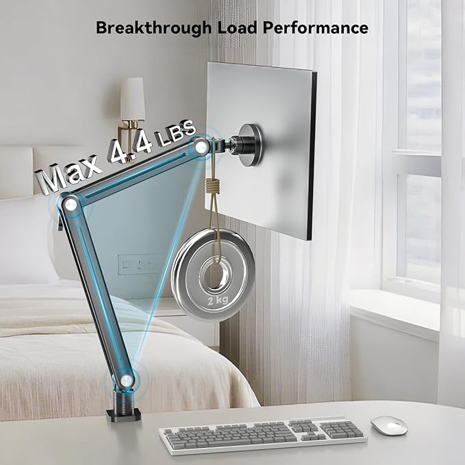 Jakeko Strong Magnetic Portable Monitor Desk Clamp - 75mm VESA Mount 8.3" 12.9" 15.6" 16" 17.3" 18.5 inch 360° Rotate Base Tablet Holder Arm JK07B1