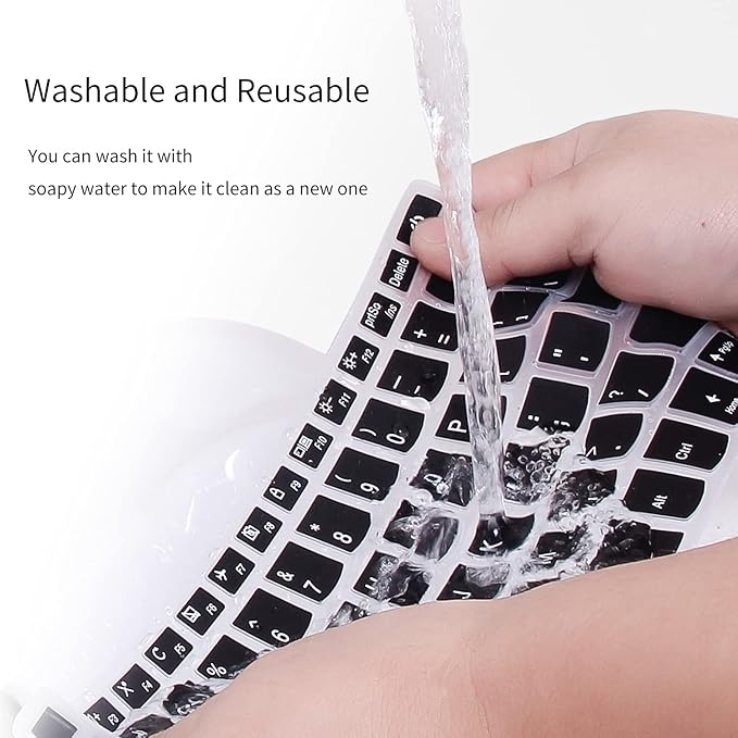 Keyboard Cover Skin for Dell Latitude 3440 3450 5420 5430 5431 5440 5450 14, Latitude 7440 7450 7430 7420 7410 9420 9430 14, Latitude 16" 7650 7640, Latitude 9510 9520 7520 2025-2022 Laptop,Black