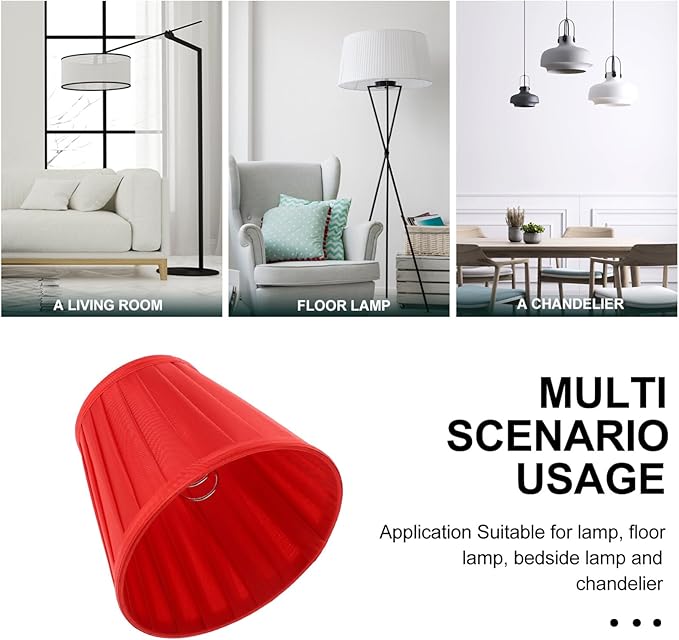 Hemobllo Simple Lampshade Large Red Fabric Lampshade for Table Bedside and Floor Lamps