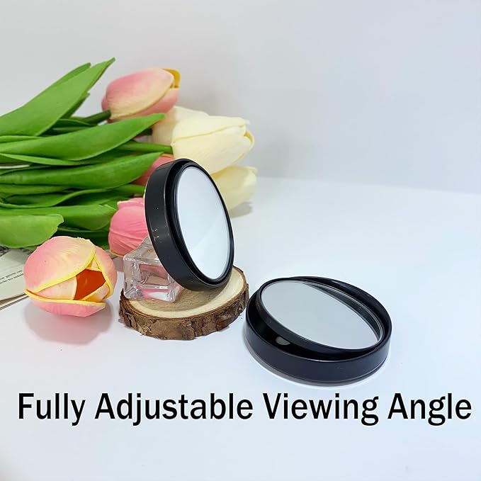 Aogigigio 2pcs Office Cubicle Mirrors - Adjustable Monitor Mirror to See Behind You, 2.3inch