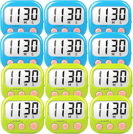 Classroom Timers for Teachers Kids Large Magnetic Digital Timer Teacher Supplies 12 Pack-Blue Green