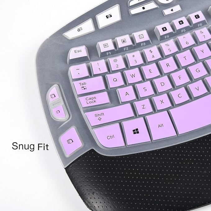 CaseBuy Keyboard Cover for Logitech K350, MK550, MK570 Wireless Wave Keyboards - Ultra Thin Protector, Ombre Purple