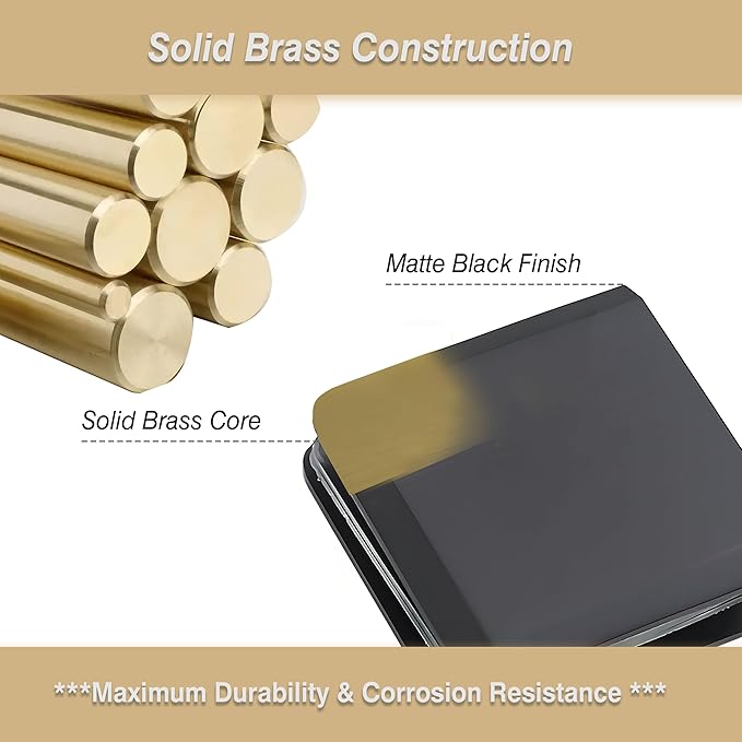 Glass Clamp for Frameless Shower Door, Solid Brass Materials, for 5/16" to 1/2" (8-12mm) Glass, Wall or Floor Mount Fixed Clips Hardware Kit, Matte Black