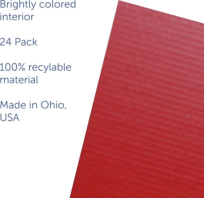 Flipside Products 24 Pack Red Study Carrel, 12”x48” Privacy Boards, Student Privacy and Focus Booth for The Classroom, Desk Divider Cubby for Tests, Made in USA