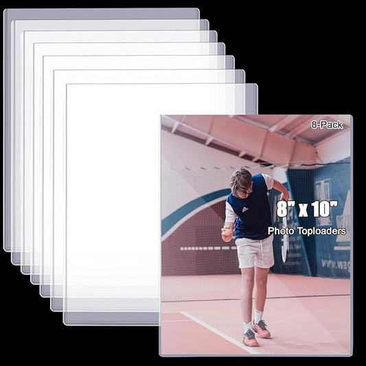 8Pcs 8" x 10" Photo Toploaders Clear Sheet Protectors Rigid Print Protectors Hard Plastic Paper Page Top Loaders Magazine Protector for Collectors Document Holder