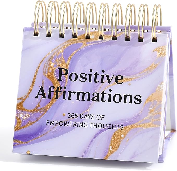 Daily Flip Calendar with Inspirational Quotes - Motivational Perpetual Calendar Desk Office Home Decor for Women, Gifts Desk Accessories for Girls Positive Affirmations