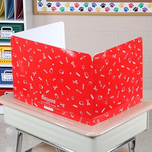 Really Good Stuff Standard Privacy Shields Set of 12, 3 Group Colors - Create a Distraction-Free Learning Environment - Glossy Finish - Ideal for Student Desks - Desk Dividers
