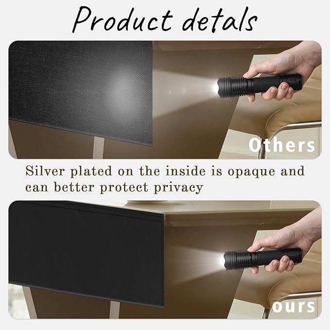 48" Under Desk Privacy Panel Self-Adhesive Modesty Panel Stand Up Desk Modesty Panel for Home Office or Standing Workstation, Black