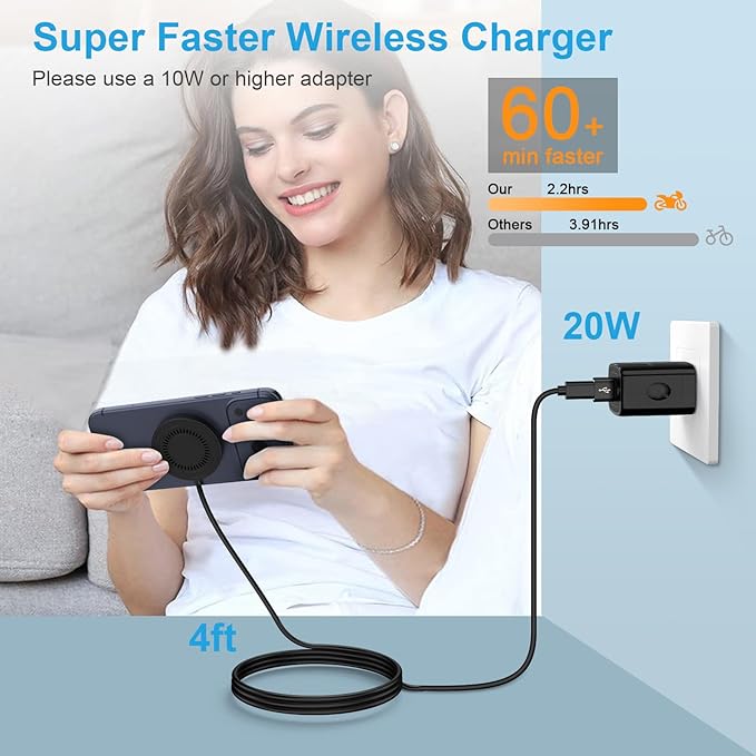 15W Magnetic Wireless Charger for Samsung S26 Ultra S26+ Android Wireless Charger Fast Charging Pad for Galaxy S25 FE Ultra S24 S23 S22 S21 Z Fold 7, iPhone 17 16 15 14 13, USB-C/A for MagSafe Charger