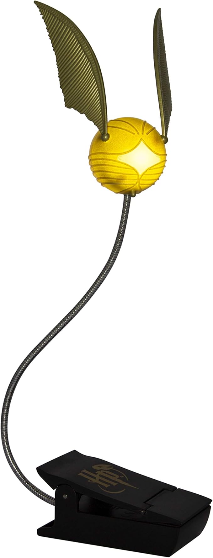 Paladone Golden Snitch Lumi Clip | Convenient Harry Potter Themed Reading Light | Dual Powered by Batteries or USB, Gold