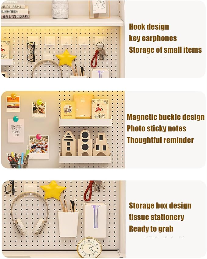3 Tier Clip On Desk Organizer Shelf Clamp on Storage Shelf for Table Accessories Above or Under D Shelf for Increased Storage Space