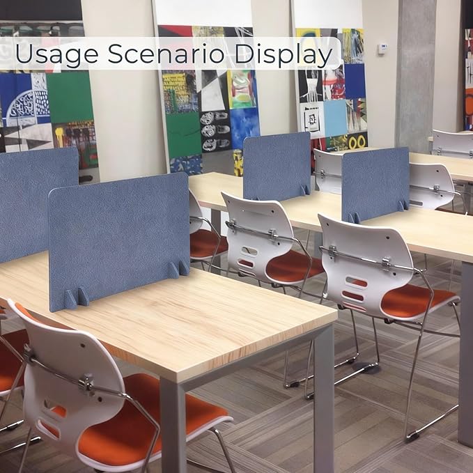 Desk Divider Privacy Panel (2 Pack) 24" x 16" - Portable Desk Partition & Dividers for Office, Home Study & School Exams - Focus Enhancing Privacy Shield - Gray
