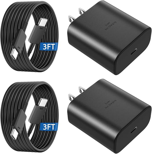 45W USB C Super Fast Charger Type C Charger Fast Charging Android Phone Charger Block with 3FT Type C Charging Cable for Samsung Galaxy S26 Ultra/S26/S26+/S25/S25 Ultra/S25+/S24 Ultra/S23 Ultra/S22