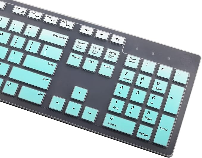 2PCS Keyboard Cover for Dell KM636 KB216 KB216t KB216d KB216p Wired & Wireless Keyboard, Dell Optiplex 5250 3050 3240 5460 7450 7050, Dell Inspiron Desktop 24" 27" 5400 5490 7700 7790 3475 3670 3477
