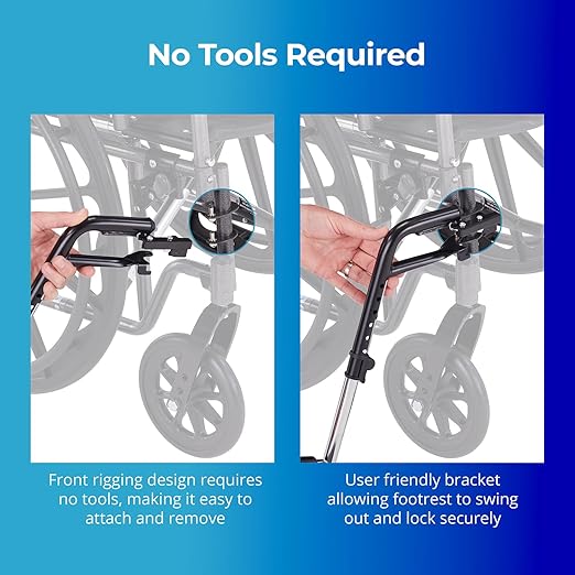 Invacare Wheelchair Legrest with Swing-Away Design, Adjustable Footrest Length and Flip-Up Composite Footplate, Easy-to-Install, Designed for Invacare Wheelchair