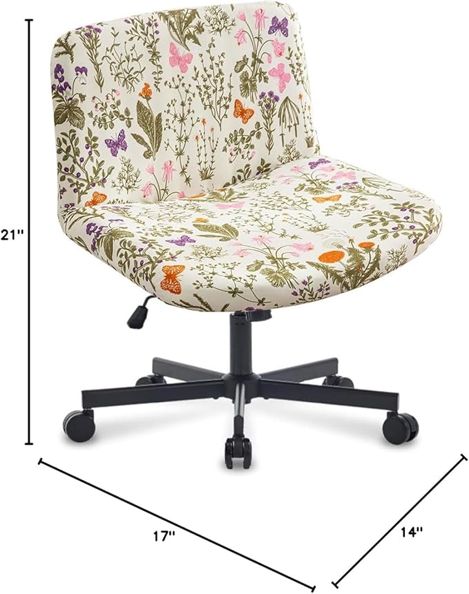 Levoberg Armless Criss Cross Office Desk Chair Cover Slipcovers Printed Vanity Desk Chair Covers Accent Mid Back Wide Swivel Task Chair Protector #1
