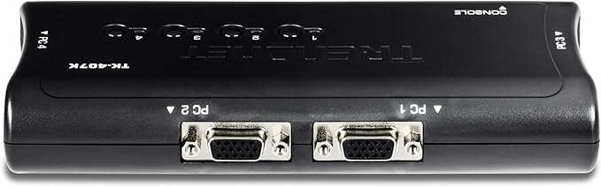 TRENDnet 4-Port USB KVM Switch, TK-407K, Control Up to 4 Computers, Windows, Linux, Mac OS Compliant, 2048 x 1536 VGA Resolution, NDAA & TAA Compliant, KVM Cables Included, Black