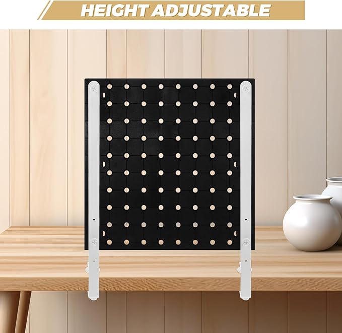 BESPORTBLE Adjustable Over The Table Rod Stand for Pegboards, Folding & Height Adjustable Desk Mount for Shelves and Workbenches, 2pcs White Organizer Holder