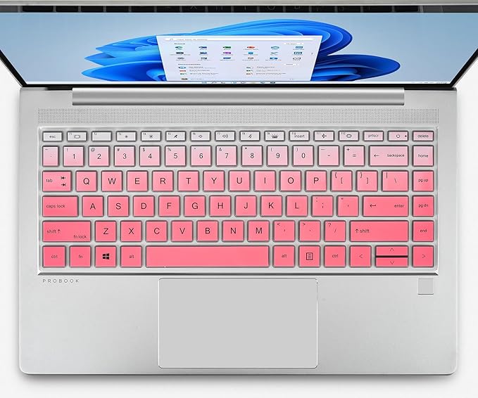 CaseBuy Keyboard Cover for HP Probook 440 445 G8 G9 G10 14 inch 2023 2022, HP Probook 640 G7 G8 14" Laptop Protector Skin(Not Fit Probook 440 445 G5 G6 G7 G11) -Ombre Pink