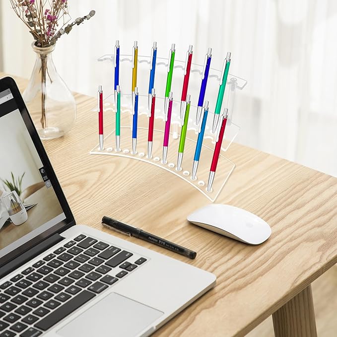 Acrylic Pen Display Stand 30 Slots 1.3cm Pen Stand Display 2 Tier Clear Pen Display Stand Rack Acrylic Pen Stand Display