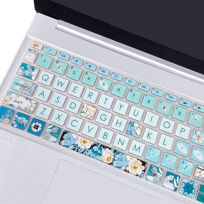 Silicone Keyboard Cover for 15.6 HP Laptop 15-fc 15-fd 15t-fd 15z-fc/HP Pavilion 15-eg 15t-eg 15-eh 15-er, 17z-ca 17-cn 17-cp 17z-cp Model Series,Peony