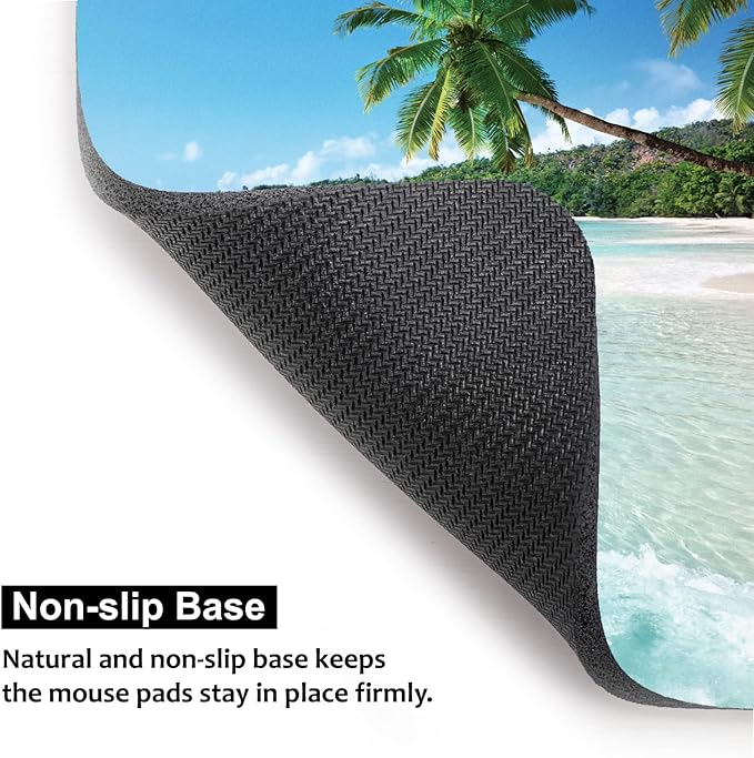 Small Mouse Pad 6 x 8 Inch, Audimi Mini Mouse Pad Thick for Laptop Wireless Mouse Home Office Travel, Portable & Washable (Beach)