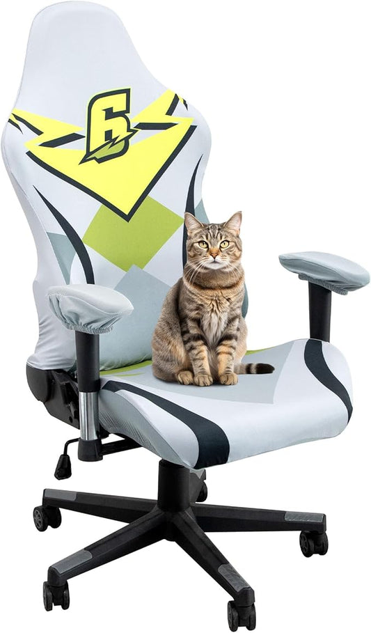 Gaming Chair Covers,Stretchable Computer Chair Cover,Ergonomic Office Chair Cover,for Anti Cat Scratch Protection of Computer Gamer Chair Slipcovers,Racing Chair Covers (Only Covers,Player 6)