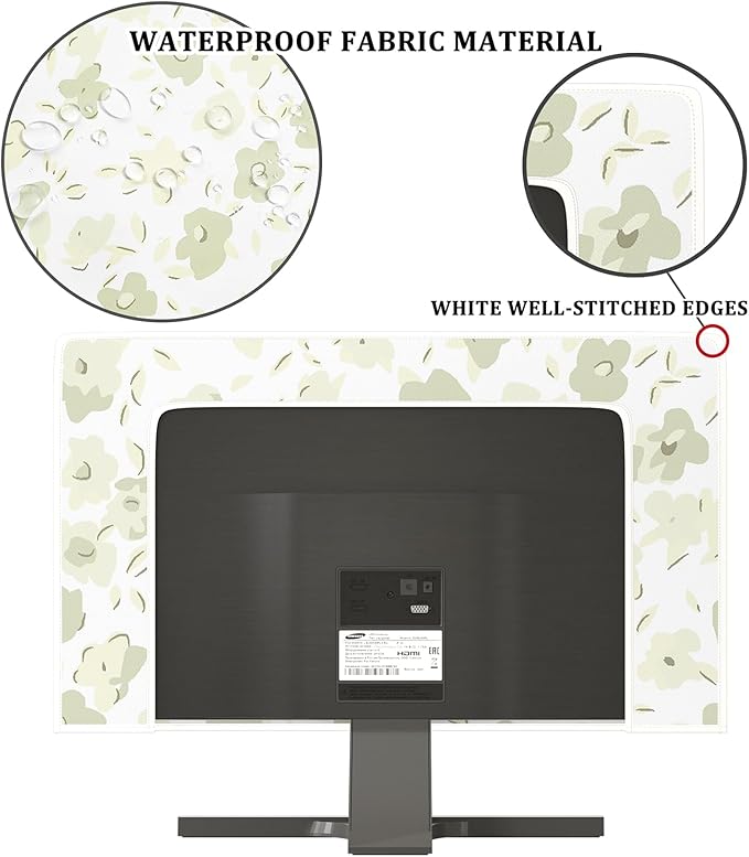 Watercolor Flowers Waterproof 80 Inch Television Screen Cover Anti-Static Dustproof Cottagecore Botanical Television Covers Protective Screen TV Desktop TVs Hanging TV LED LCD OLED