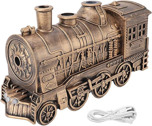 Humidifiers for Bedroom, 300ml Dual Mist Essential Oil Diffuser with Timer Train Shaped Aromatherapy Diffuser for Bedroom, Office and Desktop
