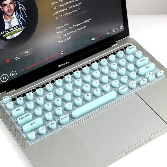 Keyboard Cover for Long Nails, Acrylic Gel Nails - Silicone Keyboard Protector Skin with Raised Keys for Typing and Gaming, Compatible with MacBook Pro/Air 13"/14"/15"/16" 2020-2025 (Blue)