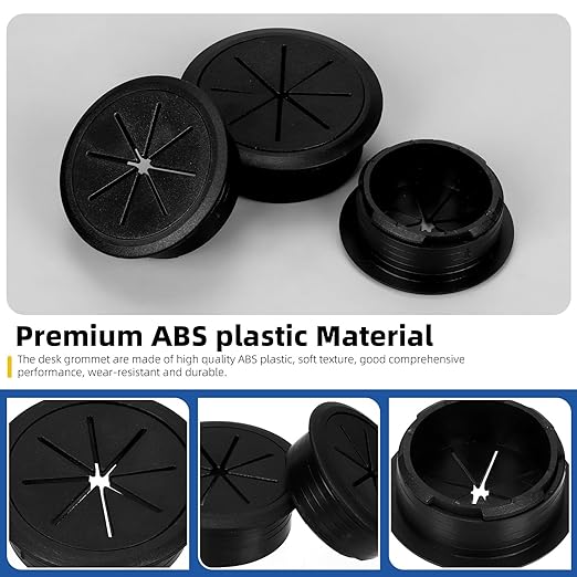 10Pcs Desk Grommet 2 inch/50m,Cable Grommet with Hole Saw & 15 Zip Ties,Desk Hole Grommet Desk Cord Hole Cover Desk Cable Grommet for Office Home Desk Table